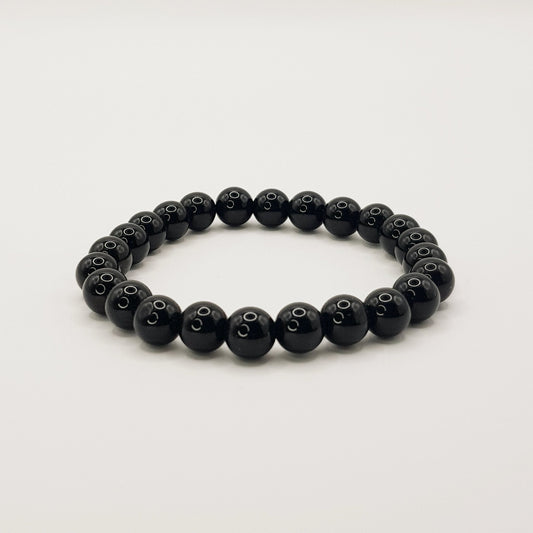 Schwarzer Obsidian Perlenarmband - 8mm - FastCrystals