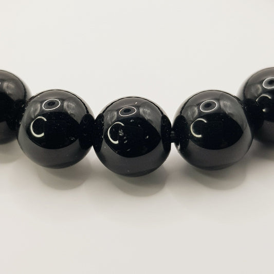 Schwarzer Obsidian Perlenarmband - 8mm - FastCrystals