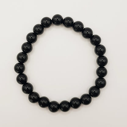 Schwarzer Obsidian Perlenarmband - 8mm - FastCrystals