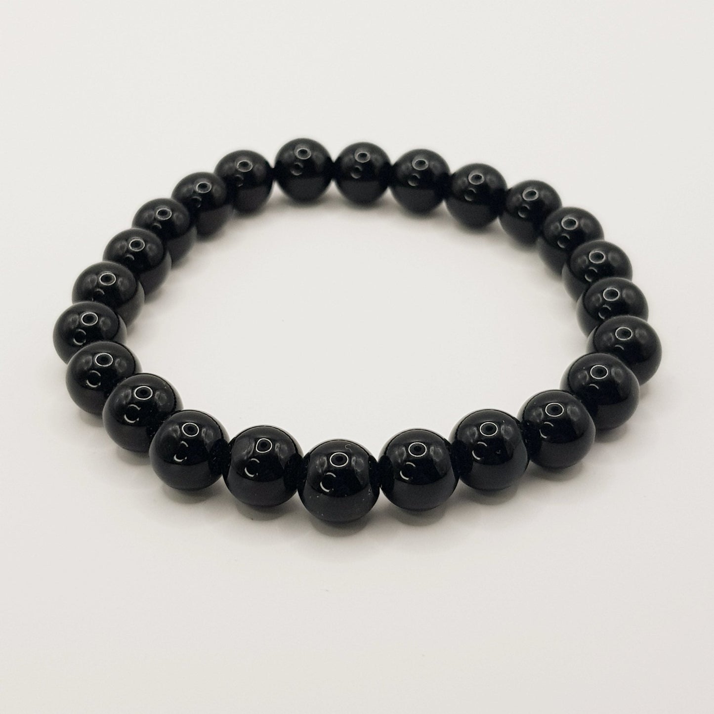 Schwarzer Obsidian Perlenarmband - 8mm - FastCrystals